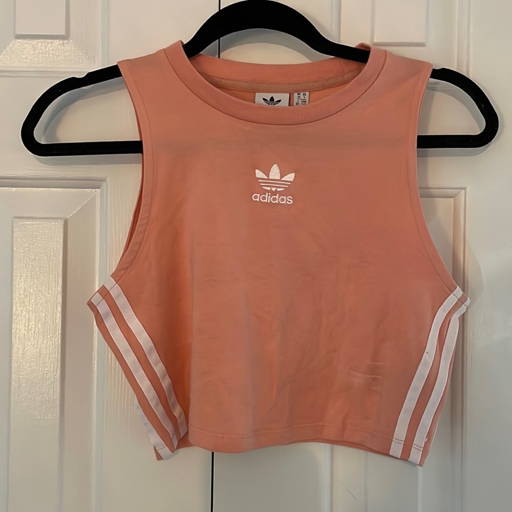 Adidas Originals Cropped Peach Tank Top